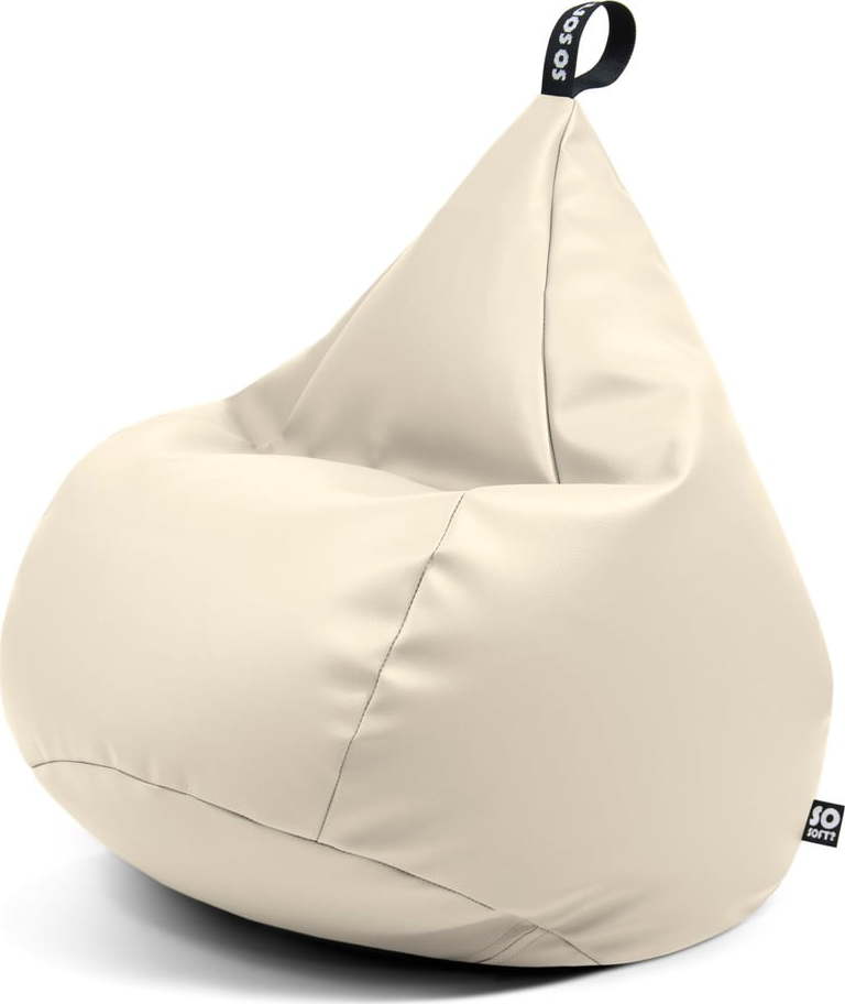 Béžový sedací vak z imitace kůže Drop XL – So Soft? So Soft?