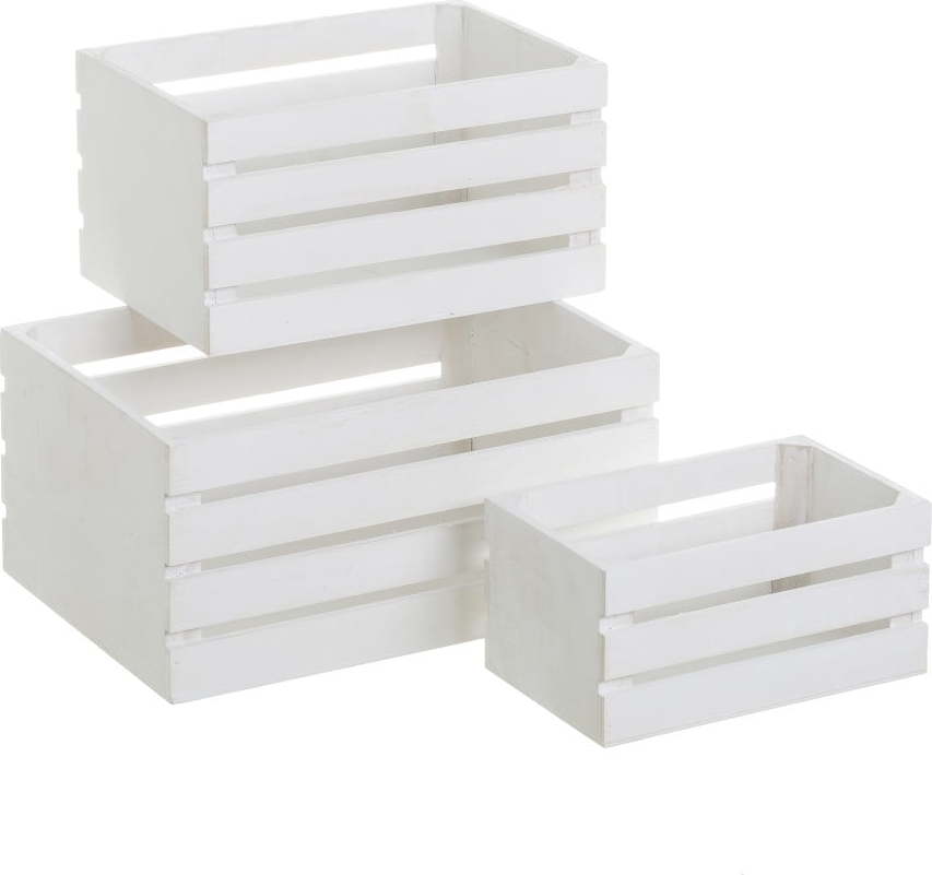 Bílé úložné boxy v sadě 3 ks 31x23x15 cm – Casa Selección Casa Selección