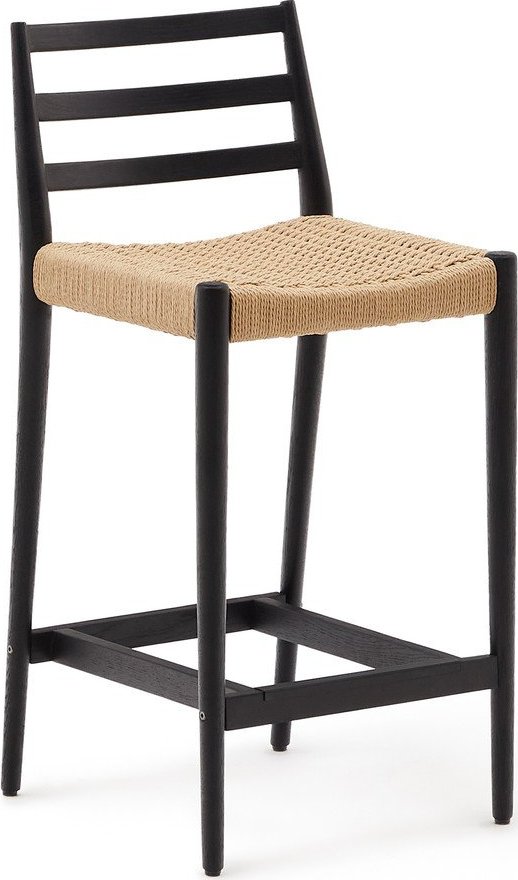Černá/v přírodní barvě barová židle z dubového dřeva (výška sedáku 70 cm) Analy – Kave Home Kave Home