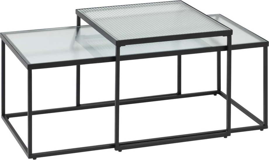 Černé skleněné konferenční stolky v sadě 2 ks 55x100 cm Akemi – Kave Home Kave Home