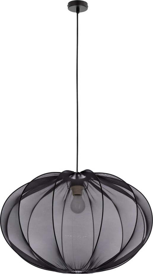 Černé závěsné svítidlo s textilním stínidlem ø 60 cm Mellow – Candellux Lighting Candellux Lighting