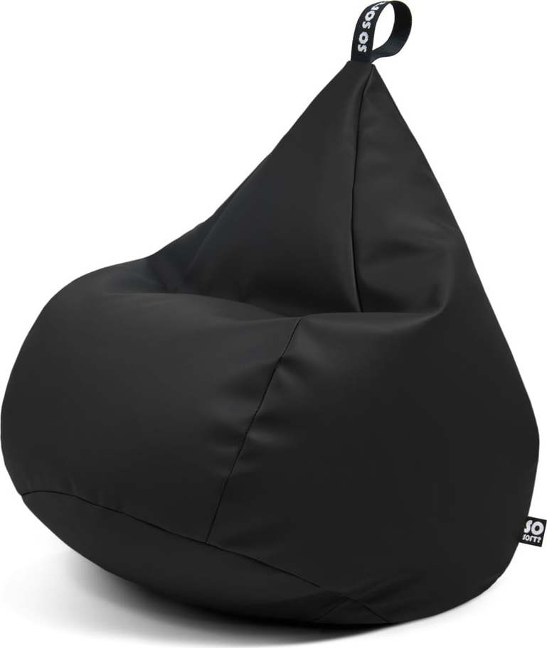 Černý sedací vak z imitace kůže Drop XL – So Soft? So Soft?