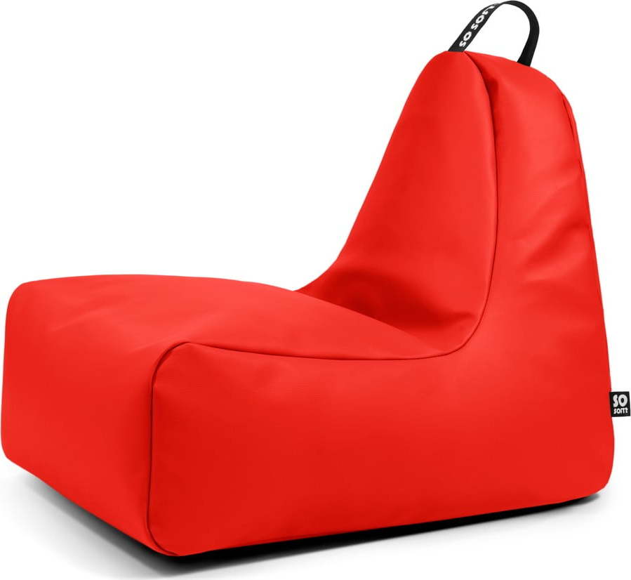 Červený sedací vak z imitace kůže Chill XL – So Soft? So Soft?