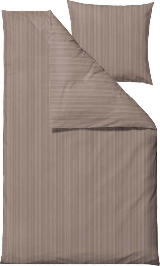 Damaškové povlečení taupe na jednolůžko/prodloužené 140x220 cm Noble – Södahl Södahl