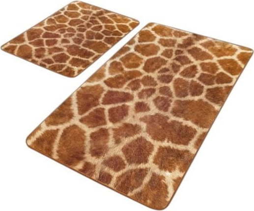 Hnědé sametové koupelnové předložky v sadě 2 ks 60x100 cm – Mila Home Mila Home