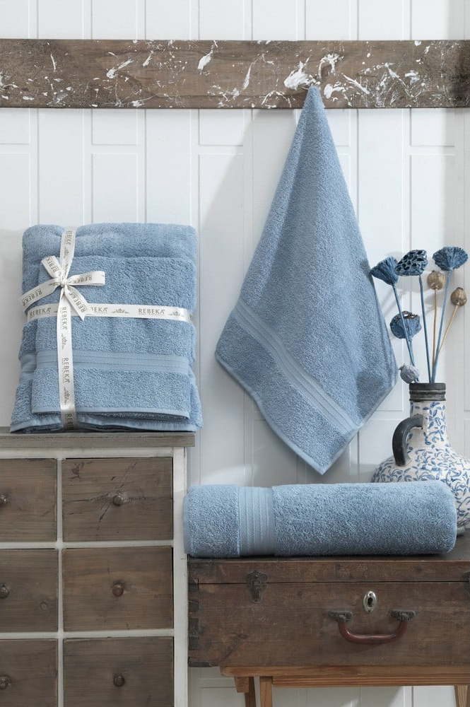 Modré bavlněné ručníky a osušky v sadě 2 ks – Mila Home Mila Home
