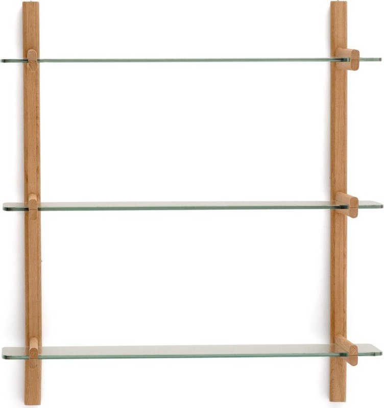 Skleněný modulární policový systém v přírodní barvě 90x98x30
