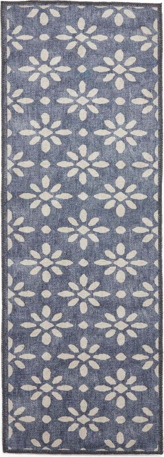 Tmavě modrý pratelný běhoun 76x230 cm Coral Blue – Think Rugs Think Rugs