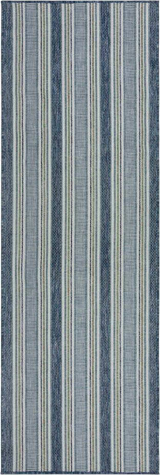 Vnitřní a venkovní koberec zelenomodrý 80x230 cm Roma Stripe – Flair Rugs Flair Rugs