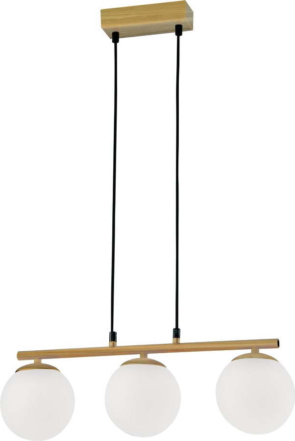 Závěsné svítidlo se skleněným stínidlem v bílo-přírodní barvě Carrine – Candellux Lighting Candellux Lighting